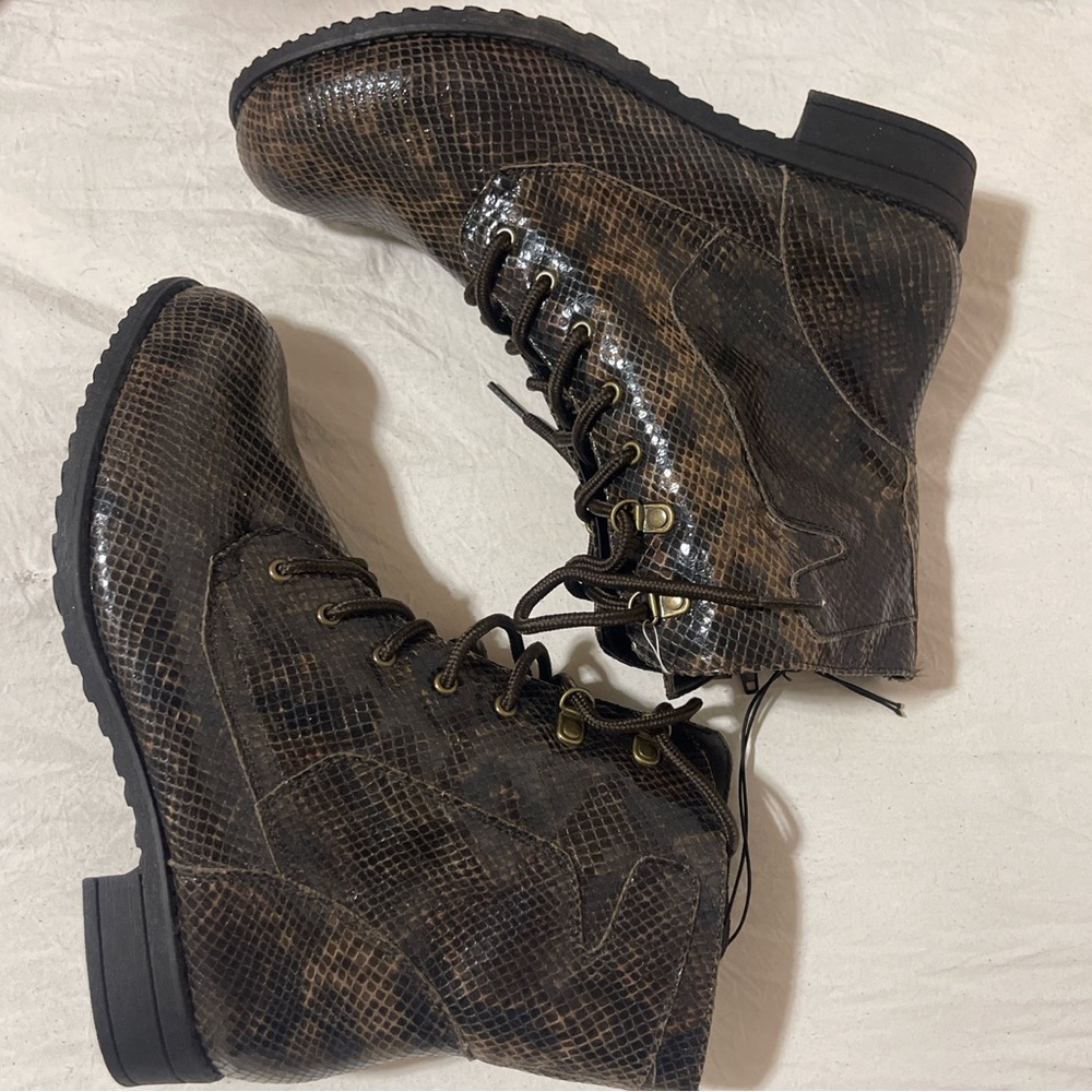Snake print boots